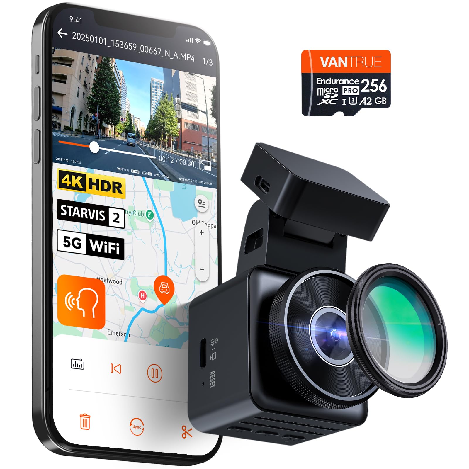 Vantrue E1 Pro Dash Cam 256G Micro SD Card