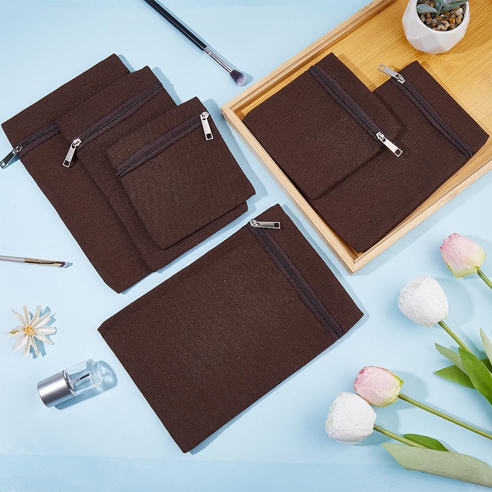 WADORN 6Pcs 3 Sizes Sew-in Side Pocket Sewing Notions with Zipper, Art Supplies Hidden Wallet Travel Security Pocket Drainage Pouch Interfacing Craft Supplies for Phone Wallet Clothes Accessories