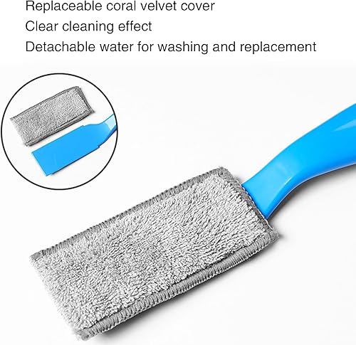 Miniatura 5 de Hawyet 1 cepillo de limpieza de doble cabezal para detalles de automóvil, 8.6 x 1.9 pulgadas, ABS de limpieza interior con pelo de nailon,