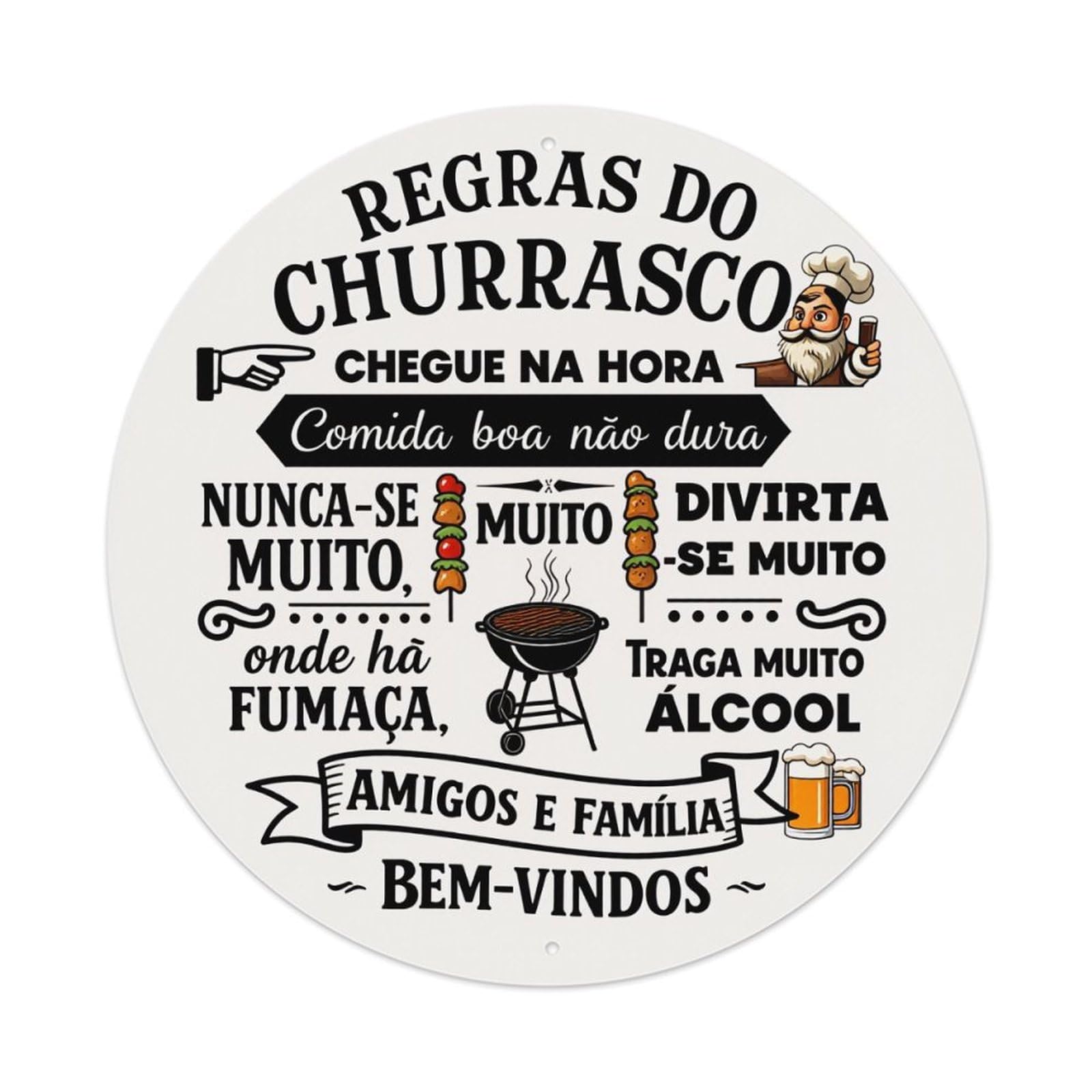 Barbecue Rules Arrive On Time Good Food Doesn't Last Metal Tin Sign Plaque