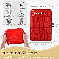 Vista 2 de Molde de silicona para tartas de letras sin BPA, molde de chocolate antiadherente, suave y fácil de desmoldar, molde decorativo rojo de silicona