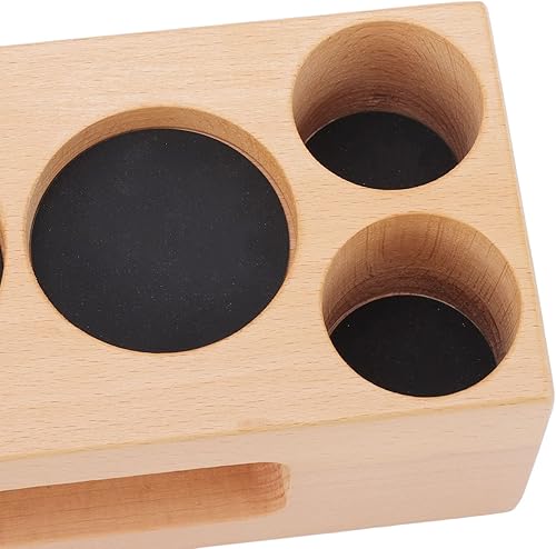 Miniatura 7 de Atyhao Soporte de pisón de café, estación de café antideslizante de madera para café y hogar (S)