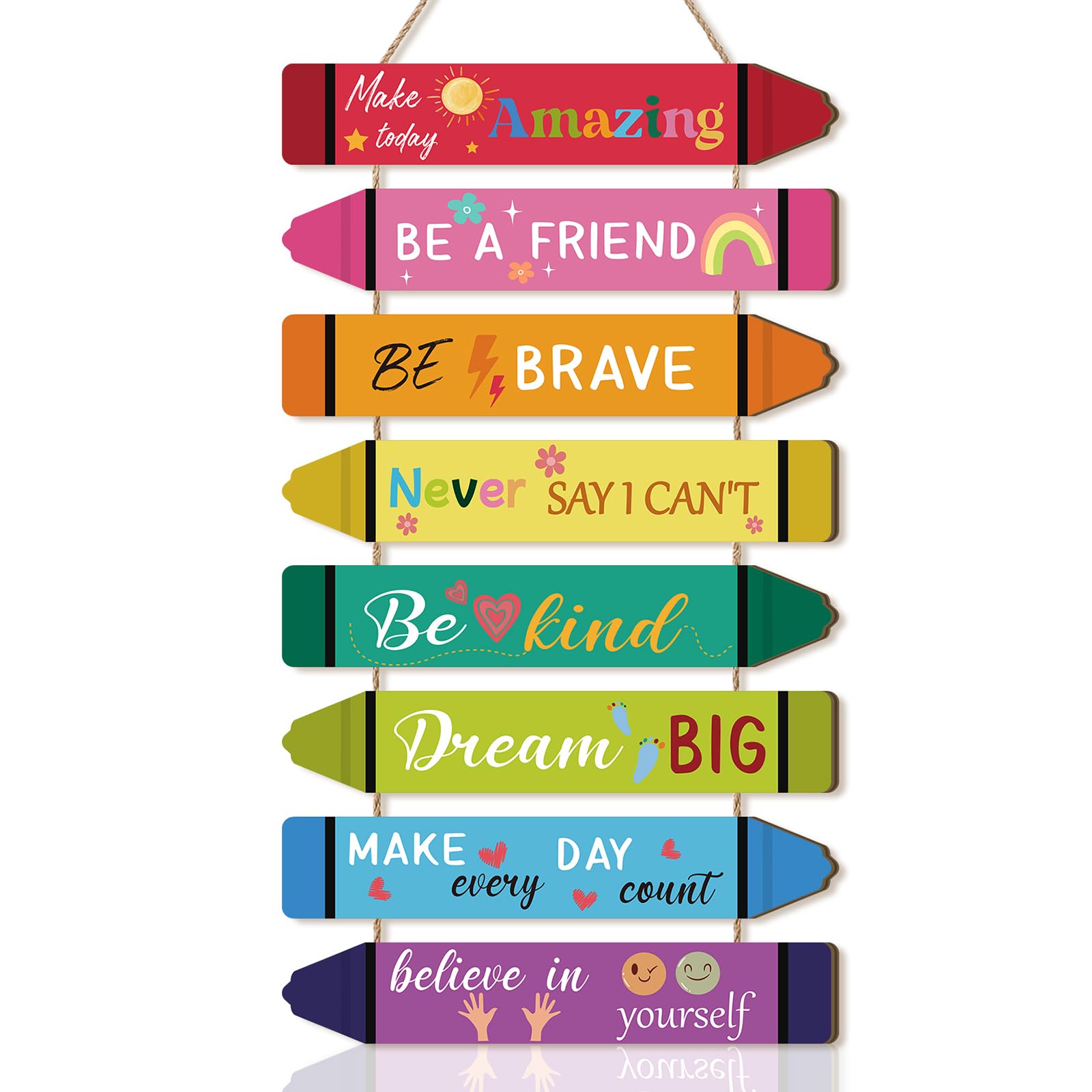 ANHUIB Inspirational Quotes Wall Art Be Kind Motivational Phrases Wall Decor for Nursery Inspirational Mental Wood Sign Kids Mental Health Affirmations Wood Sign Positive Hanging Sign for Kid Bedroom — image 1