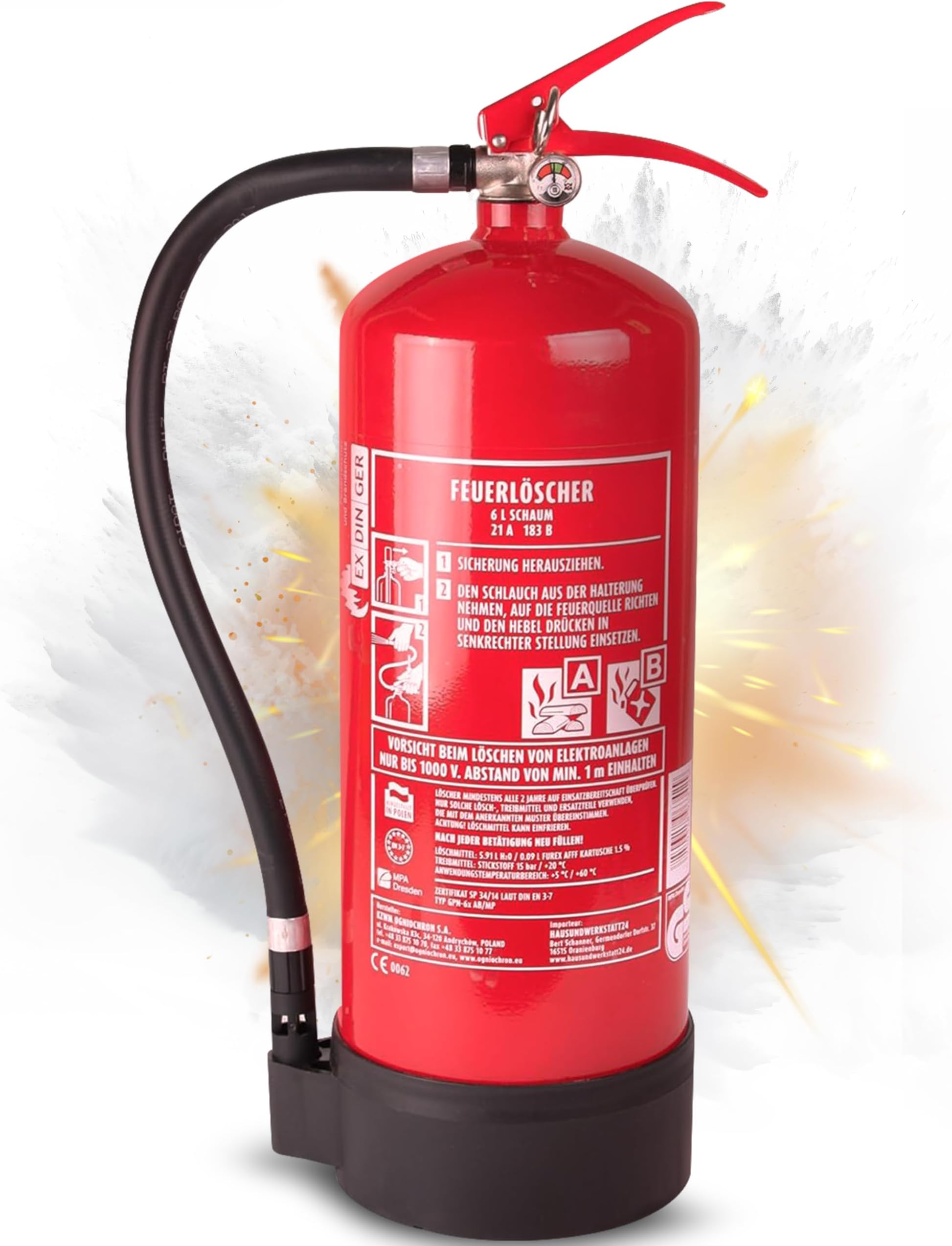 P2 Pulverfeuerlöscher A,B,C EN3 - Red Protection Shop