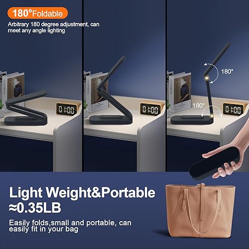 Miniatura 3 de Lámpara LED de escritorio para oficina, hogar y lámpara con pilas, lámpara recargable, luz plegable y portátil, tira de luz LED de escritorio, 3