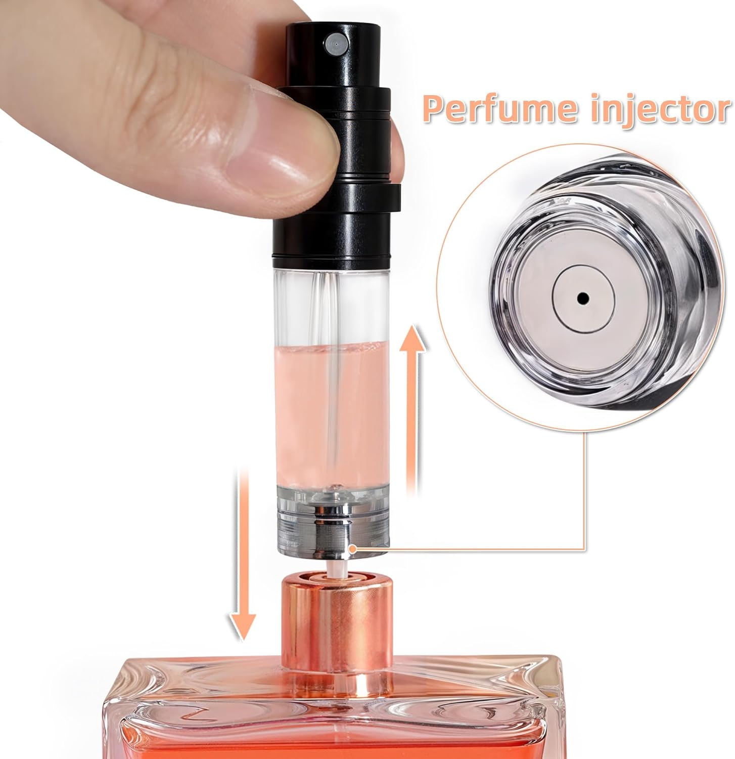 Perfume Refillable Bottle 5ml Bottom Refill Portable Purse Atomizer, Cologne Travel Perfume Spray Bottle for Outgoing and Traveling (Black + Pink 10ml)