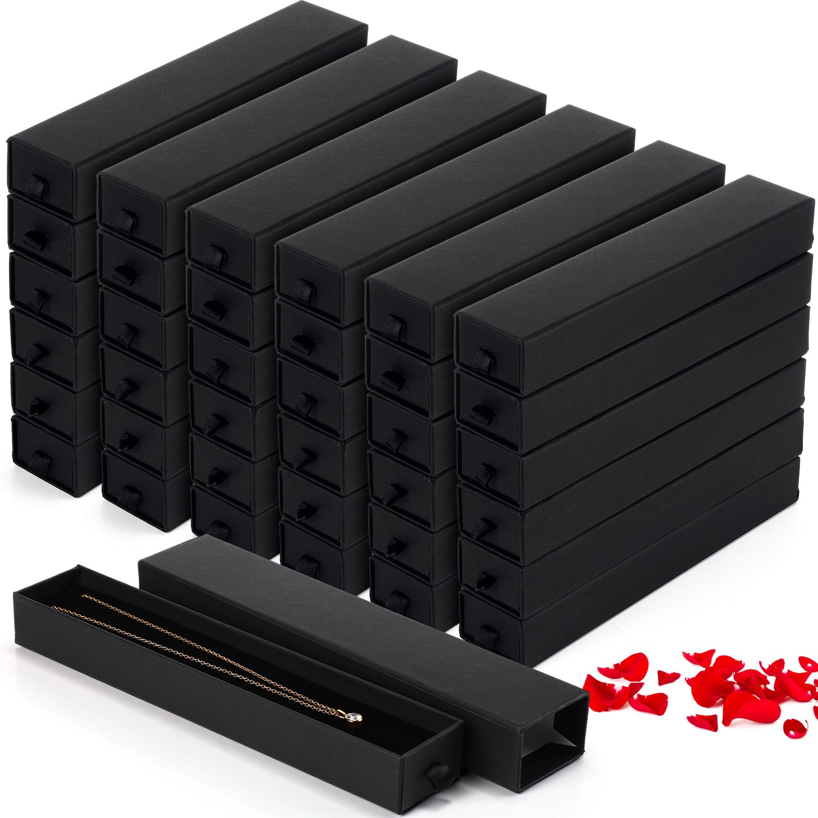 Kenning36 Pcs Jewelry Gift Boxes for Necklace Sliding Drawer Necklace Box to Display Chain Bracelet Organizer for Graduation Wedding