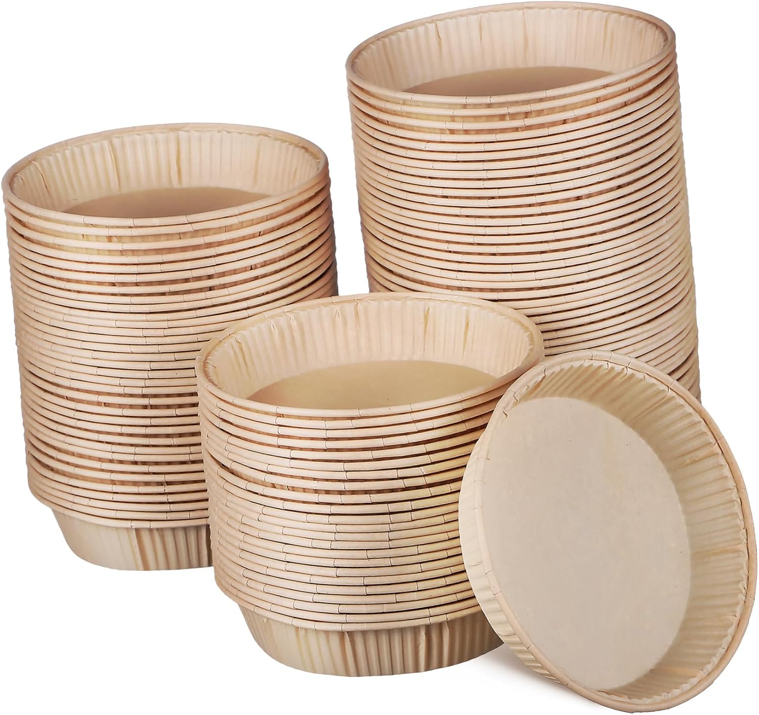 200pcs Round Bottom Tart Pans Mini Tart Pans for Baking Oven Microwave Safe Non-stick Baking Cups