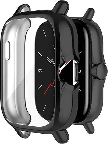 Miniatura 3 de Funda protectora de pantalla compatible con Amazfit GTS 2 Smartwatch Carcasas de TPU suave a prueba de golpes (negro)
