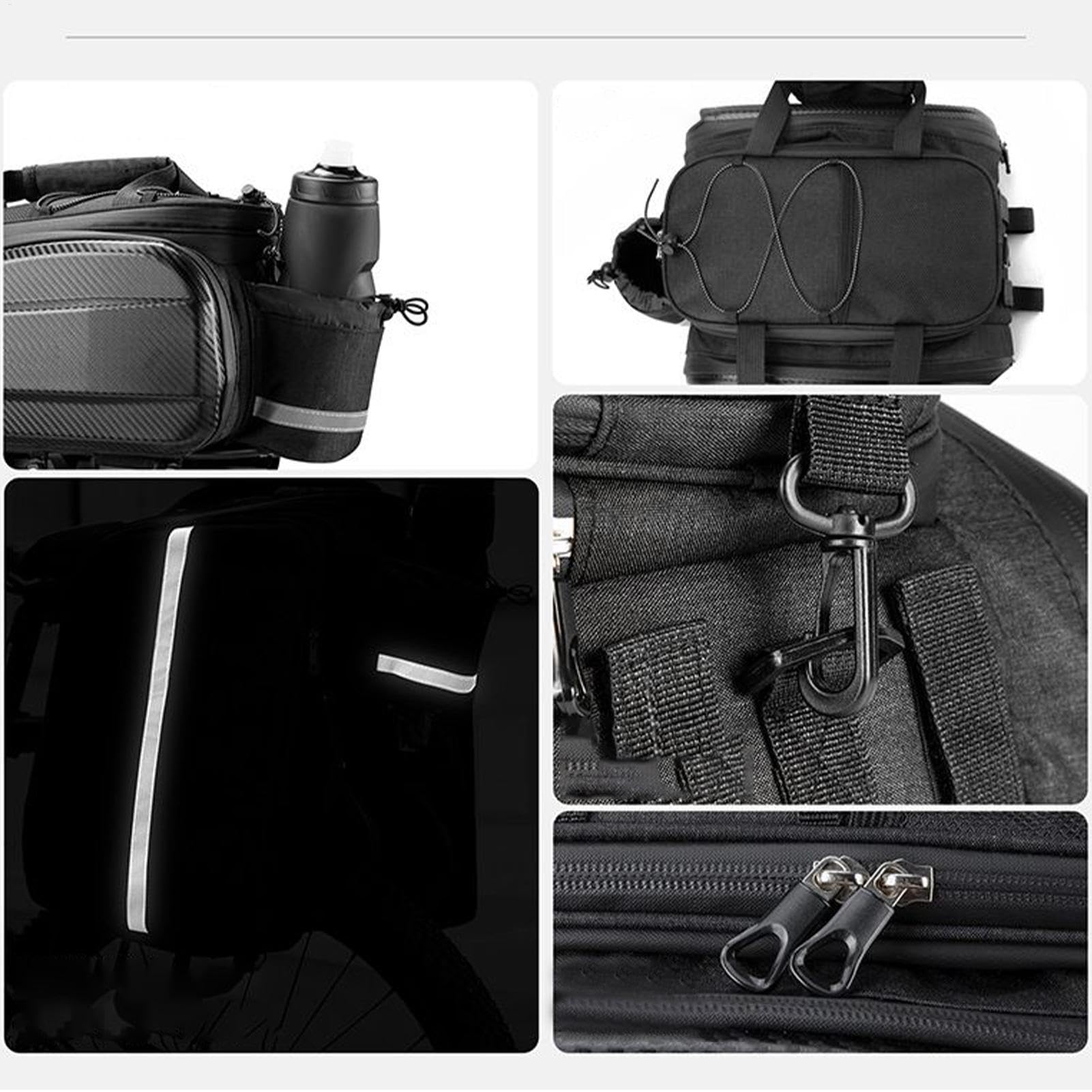 Borsa Portapacchi Bici Strisce Riflettenti Multifunzione Espandibile | Borsa Laterale Portaoggetti Per Ciclismo Pendolarismo Viaggi Gite Weekend Campeggio Escursionismo Avventura