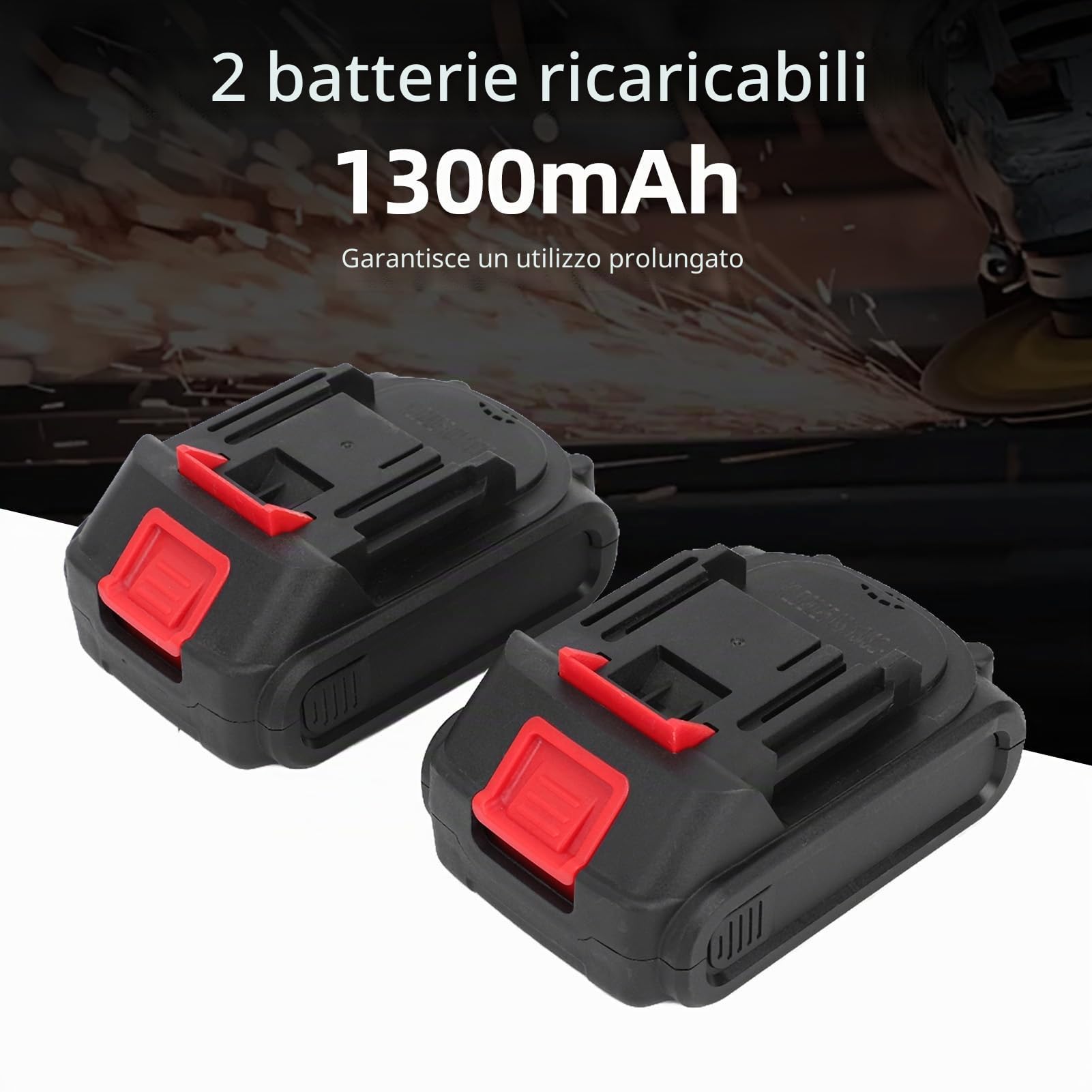 Mini-smerigliatrice angolare, senza fili, 21 V, utensile elettrico per lucidatura con 2 batterie ricaricabili, multifunzionale, con 7 dischi per mattoni, legno e acciaio