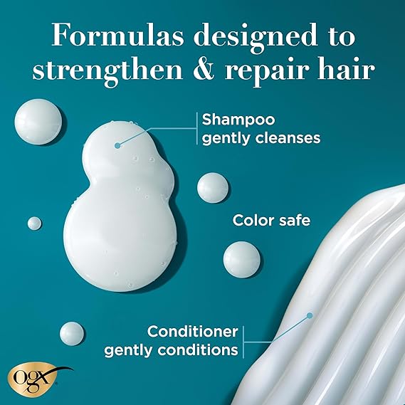 OGX Renewing + Argan Oil of Morocco Shampoo & Conditioner Set, Helps Strengthen & Repair Dry, Damaged Hair, Paraben-Free, Sulfate-Free Surfactants, 25.4 fl. Oz (Pack of 2)