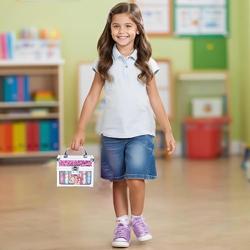 Miniatura 8 de Disney Princess Beauty - Juego de mini tren de belleza que incluye tubo de brillo de labios, bálsamo labial, brillo de labios compacto para fiestas