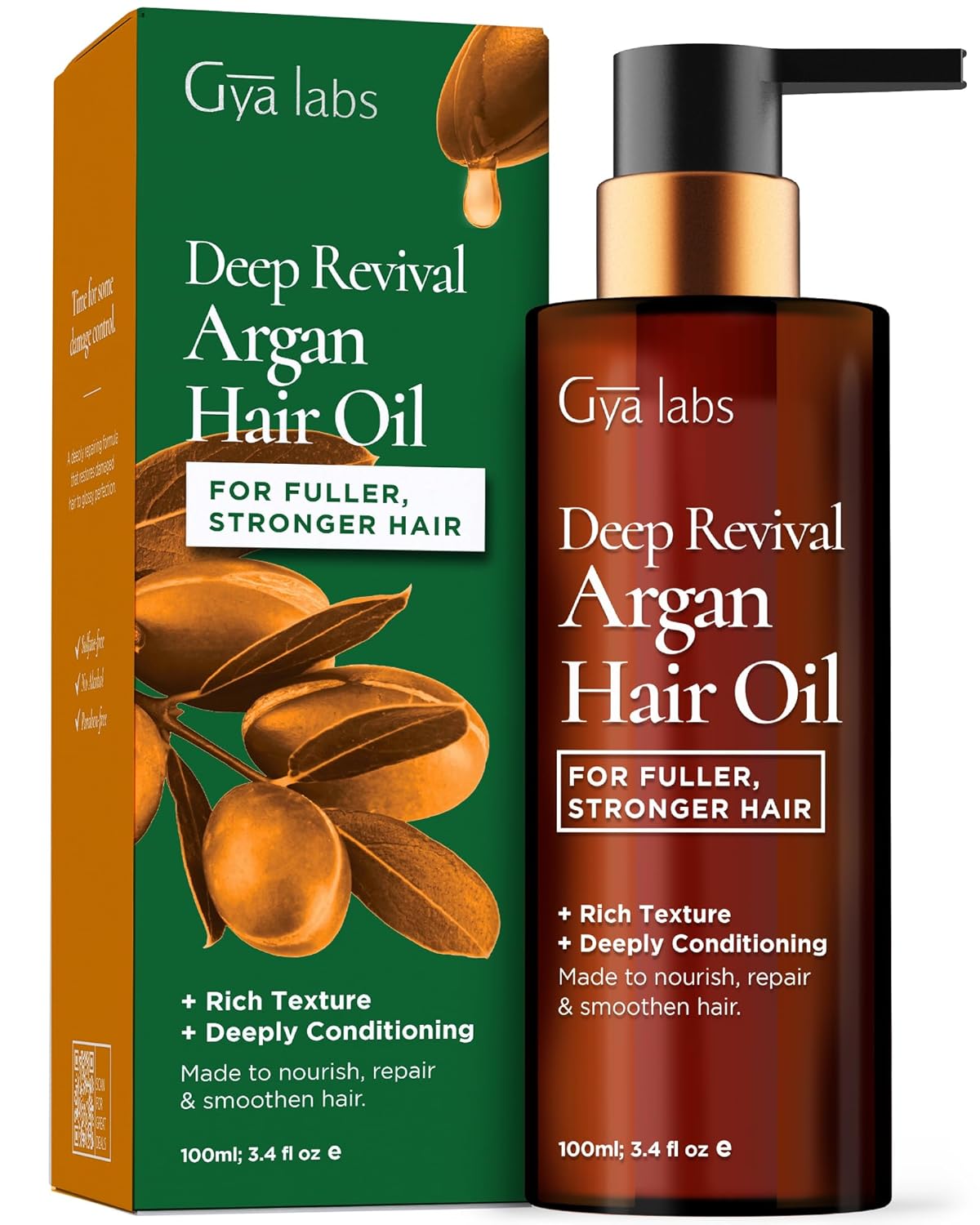 Gya Labs Deep Revival Argan Hair Oil for Hair Damage & Frizz Control – Premium Argan Oil for Scalp Health, Strengthens & Protection from Damage (3.4 fl oz) Gya Labs Deep Revival Argan Hair Oil for Hair Damage & Frizz Control – Premium Argan Oil for Scalp Health, Strengthens & Protection from Damage (3.4 fl oz)