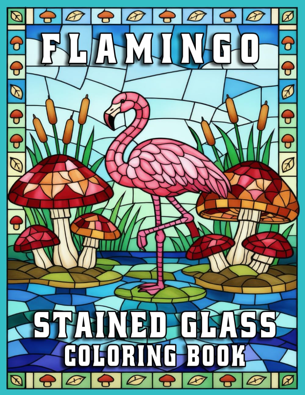 Flamingo Stained Glass Coloring Book for Adults: Beautiful Tropical Flamingo Designs for Relaxation, Creativity, and Mindful Coloring