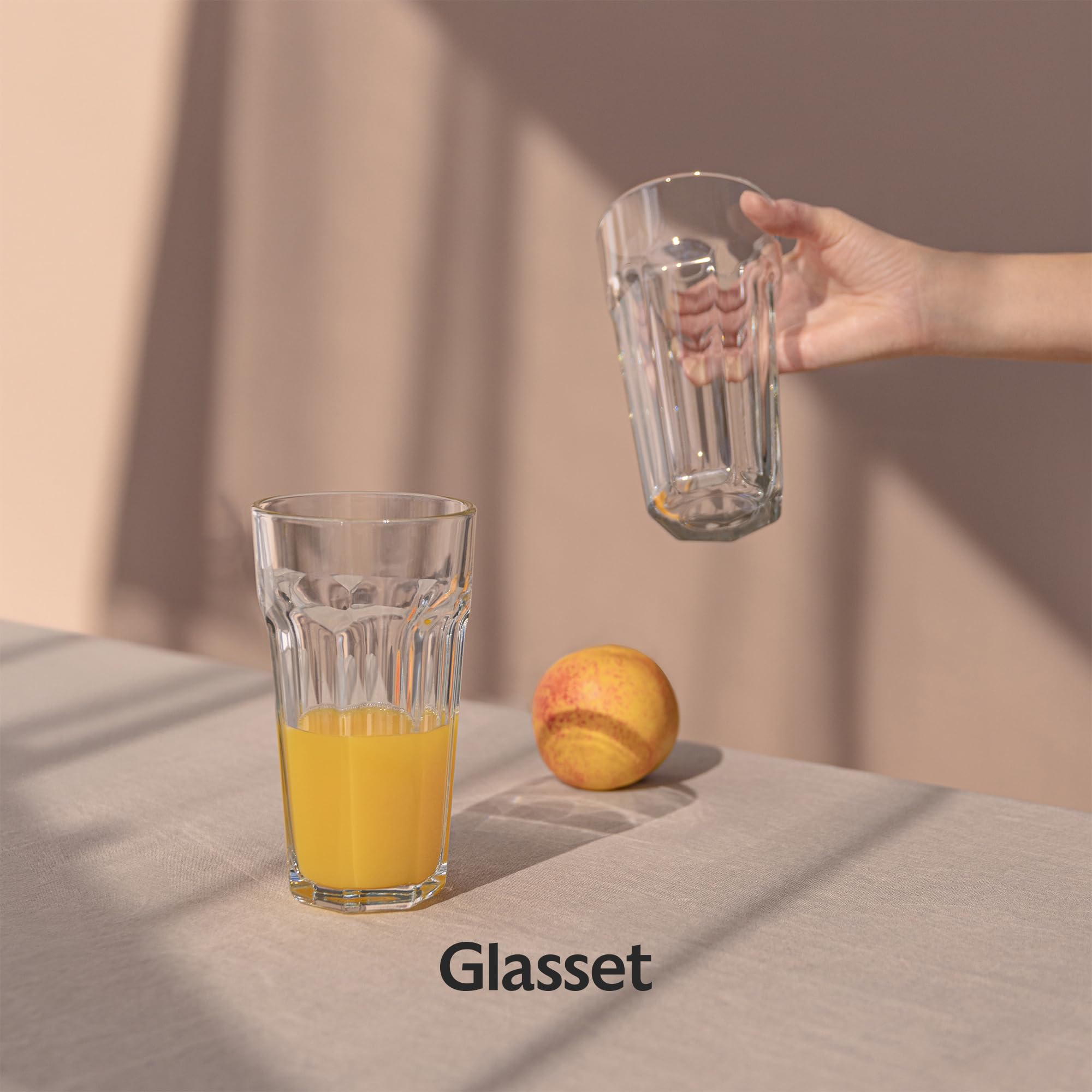 Kieliszki do napojów XXL, zestaw 6 sztuk, 700 ml, amerykańskie rowki, szklanki do koktajli Highball, zestaw szklanek XXL Tumblers Retro, 100% nadają się do recyklingu, nadają się do mycia w