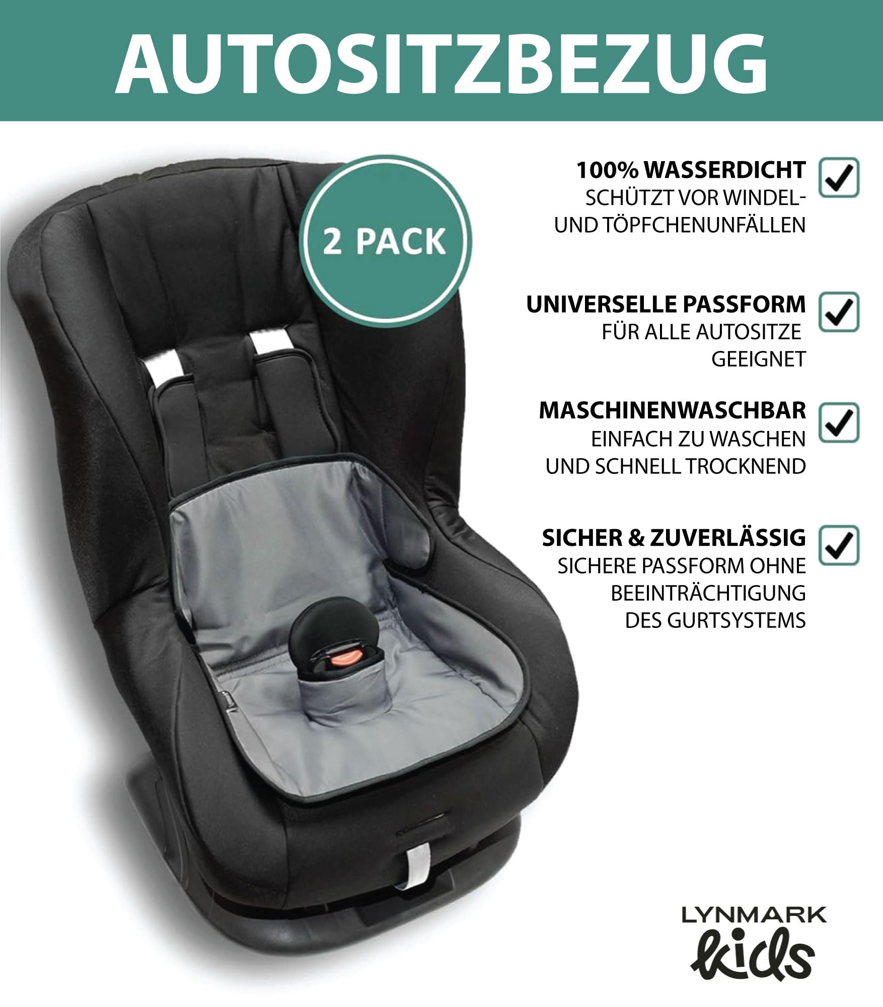 Lynmark Autositzschoner Töpfchentraining ReiseTöpfchenbezug gegen Krümel Verschütten Windellecks ToilettenTraining passt alle Autositze Alter 6 Monate bis 4 Jahre