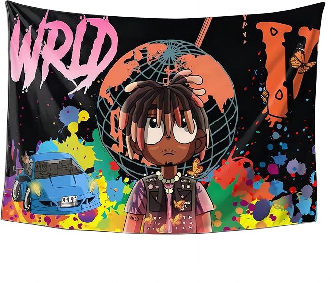 Juice Wrld Tapestry Poster, Boutique Aesthetic Wrld 999 Poster Rapper