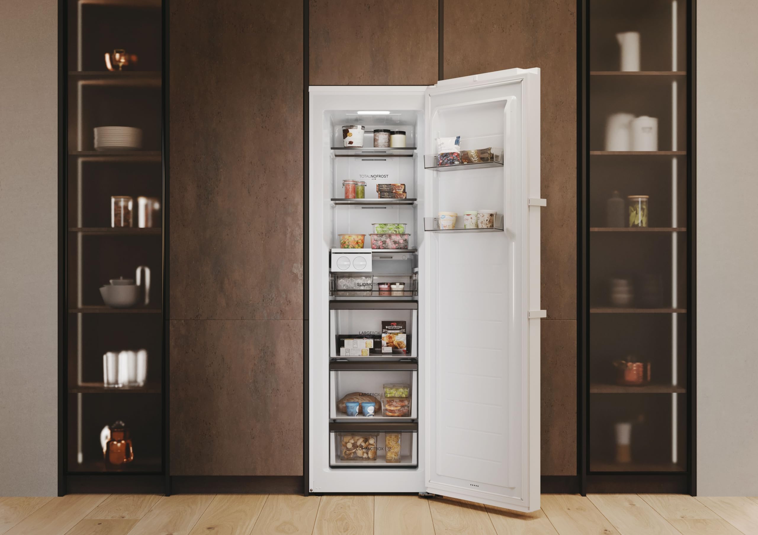 Haier Congelatore con sbrinamento automatico e macchina per cubetti di ghiaccio I Instaswitch H4F306WDH1 I Total No Frost congelatore, capacità 301 l, utilizzabile anche come frigorifero I Freezer con