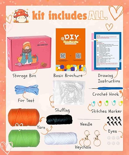 Miniatura 7 de yhwsymgmho Kit de ganchillo para principiantes kit de 2 piezas de animales Amigurumi-Kit con tutoriales en video paso a paso - Kit de tejido fácil
