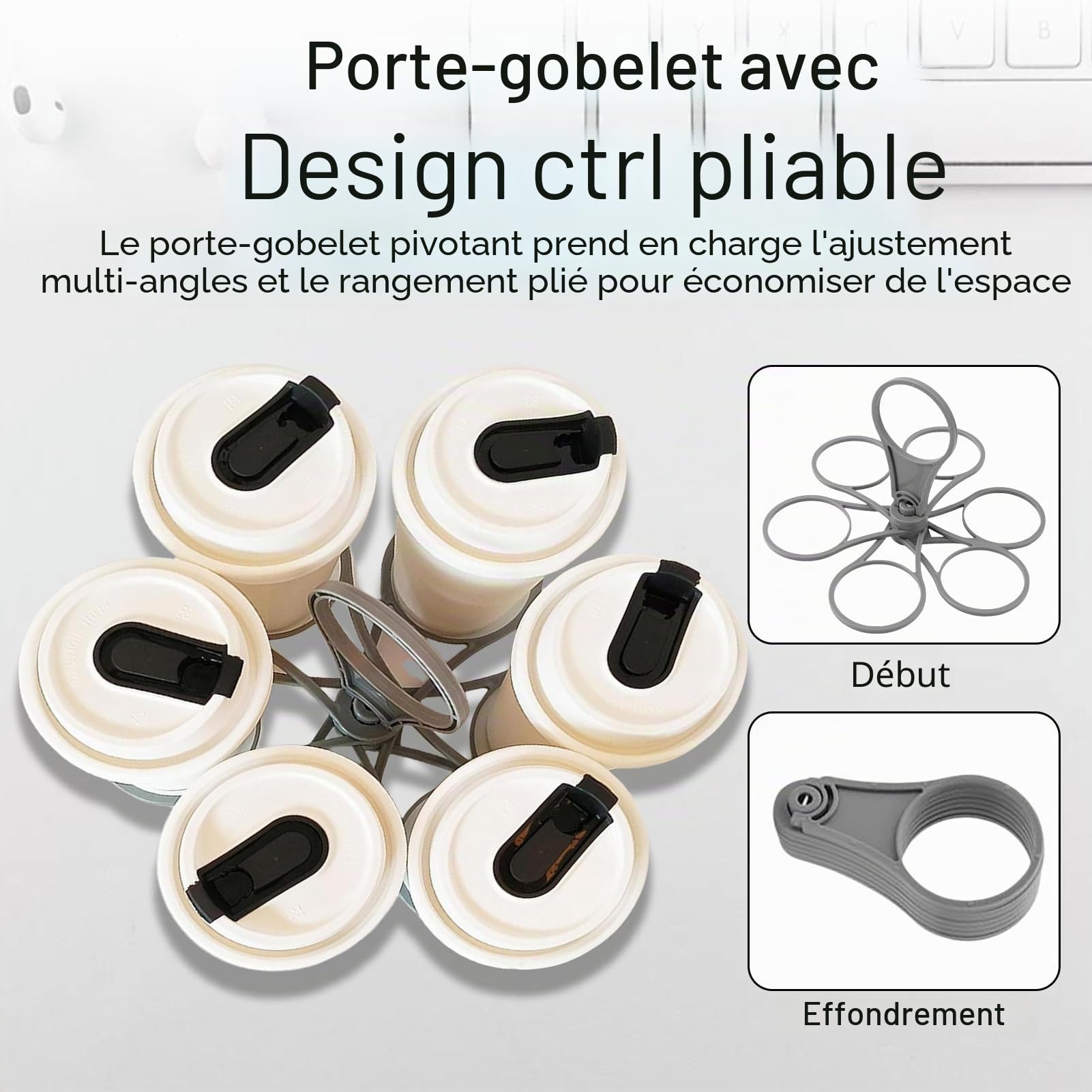 Lot de 2 porte-gobelets avec poignée, porte-gobelet pour festival avec capacité de 6 verres, porte-gobelet pliable pour les activités de plein air et les réunions de famille