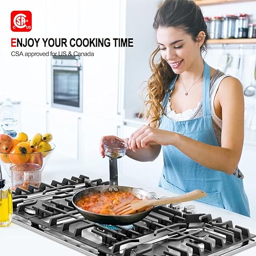 Miniatura 8 de GASLAND PRO GH2305SF - Estufa de gas de 30 pulgadas, estufa de propano de 5 quemadores, cocina convertible de NG/LPG integrada, encimera de gas