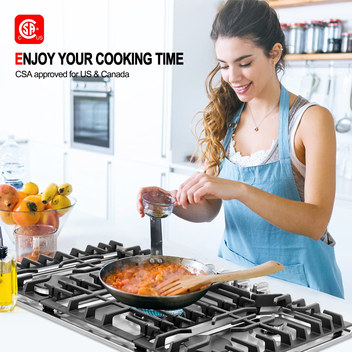 Gas Cooktop 30 Inch, GASLAND Chef PRO GH2305SF 5 Burner Builtin Gas