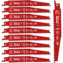 10 Pack 6 Inch 8/14 TPI Reciprocating Saw Blades for Wood and Metal Cutting
