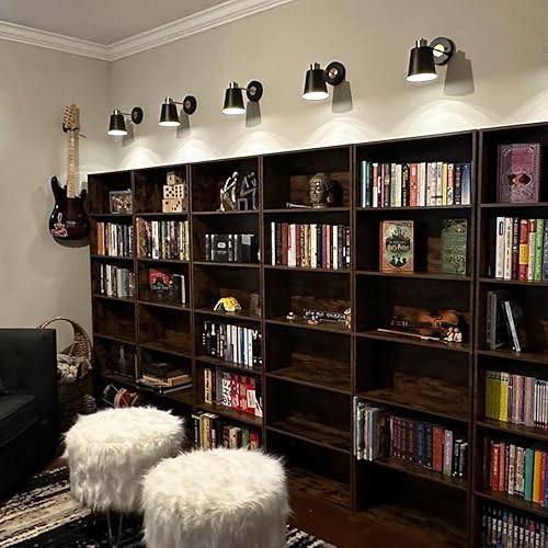 Miniatura 9 de TISLYCO Juego de dos apliques de pared negros, lámparas industriales de pared, lámpara de brazo oscilante de 360 grados, apliques de pared de metal