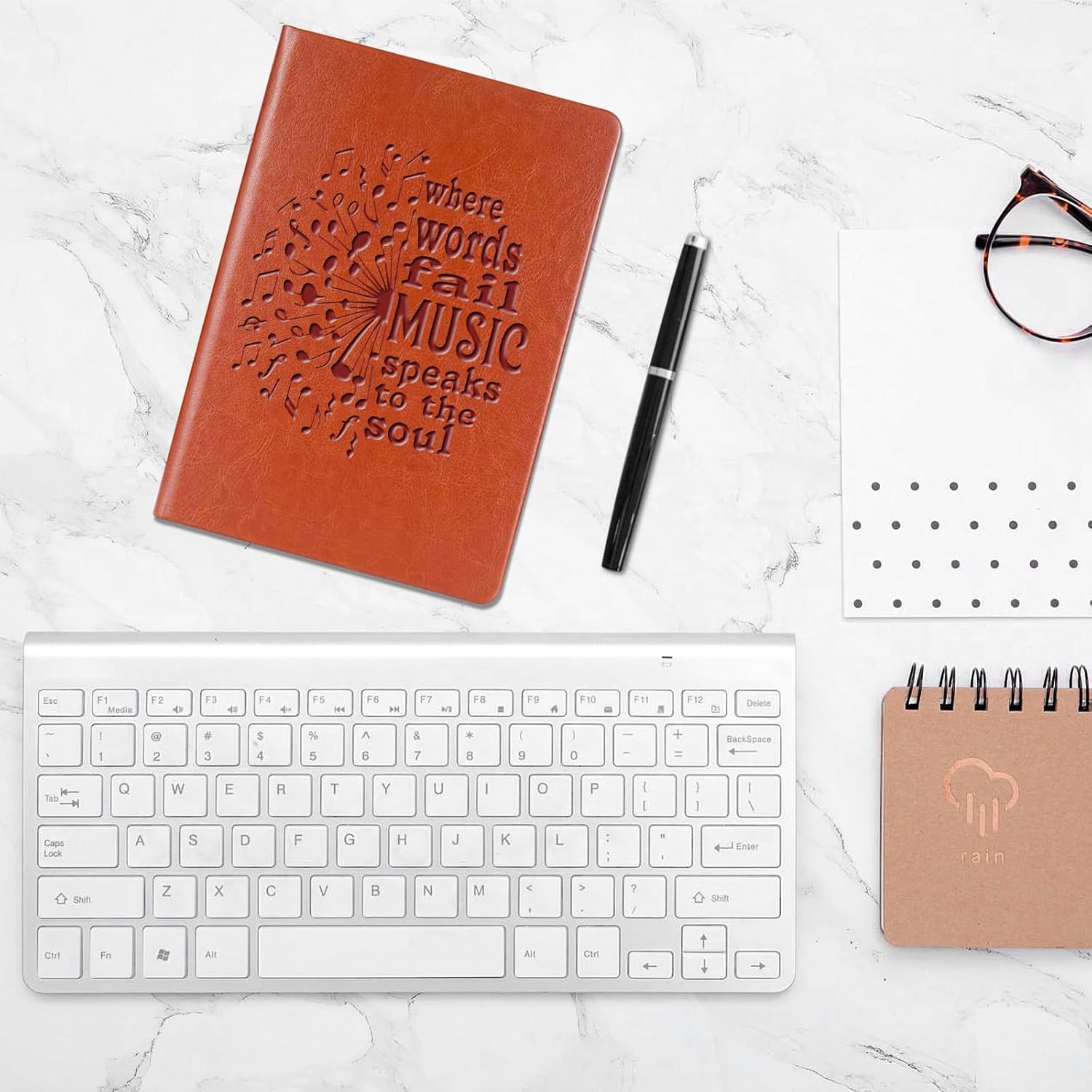 Music Lover Gifts Leather Notebook for Women Men Music is the Voice of the Soul Journal Notebook Musician Gifts Music Major Gifts Music Teacher Gifts (where words) - Image 5