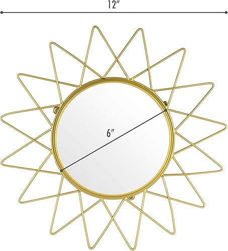Miniatura 2 de kimisty Juego de 3 espejos Sunburst, espejo de pared dorado, espejo pequeño de 12 pulgadas, decoración de pared dorada, espejo Starburst, estrella