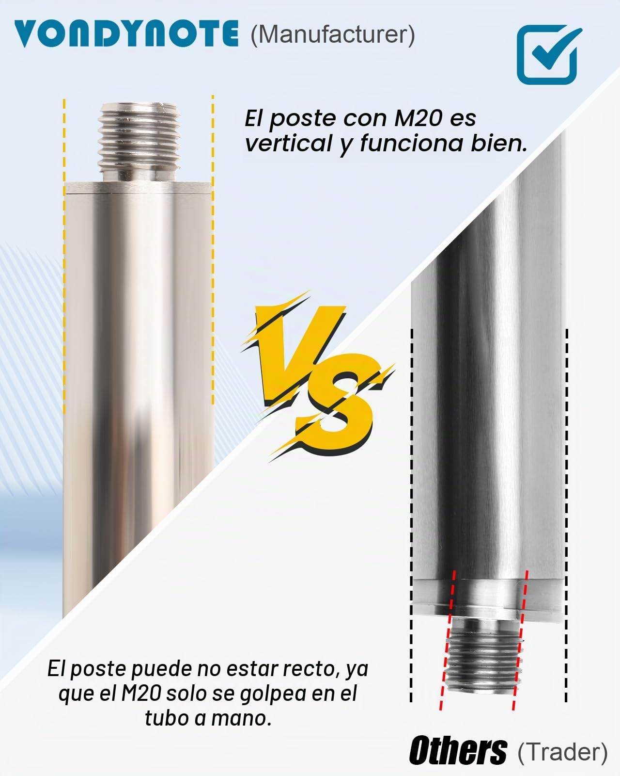 Vondynote Juego de 2 Postes de Altavoz para subwoofer de Altura Ajustable para Montaje roscado M20 y Extensor de Altavoz de Montaje de 35 mm