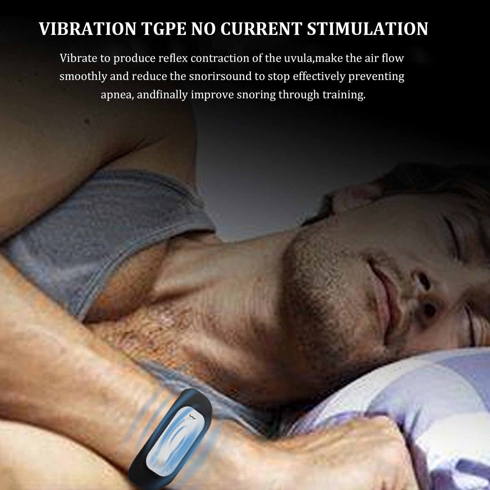 Dispositivo Antirronquidos, Pulsera Inteligente Antirronquidos Ajustable, Ajuste De 3 Velocidades, Solución Inteligente para Dormir Mejor Y Respirar con Tranquilidad A