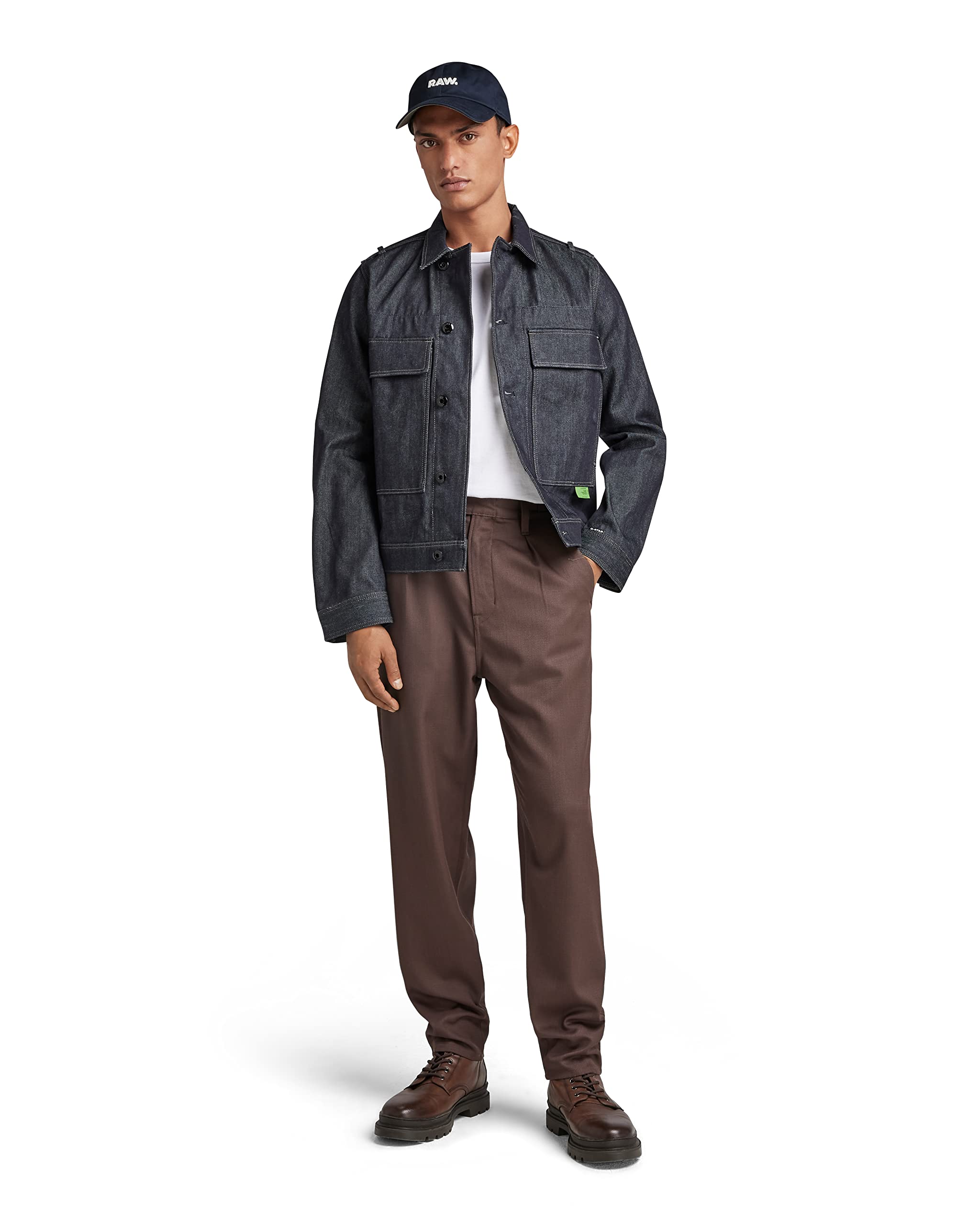G-Star Men's Utility Flap Pocket Jacket, Blue (raw denim D21896-B988-001), L