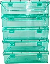 Feliz Green Coloured Plastic Medium Storage Boxes Size 8.5 x 5.5 x 2.25 inches (Set of 5)