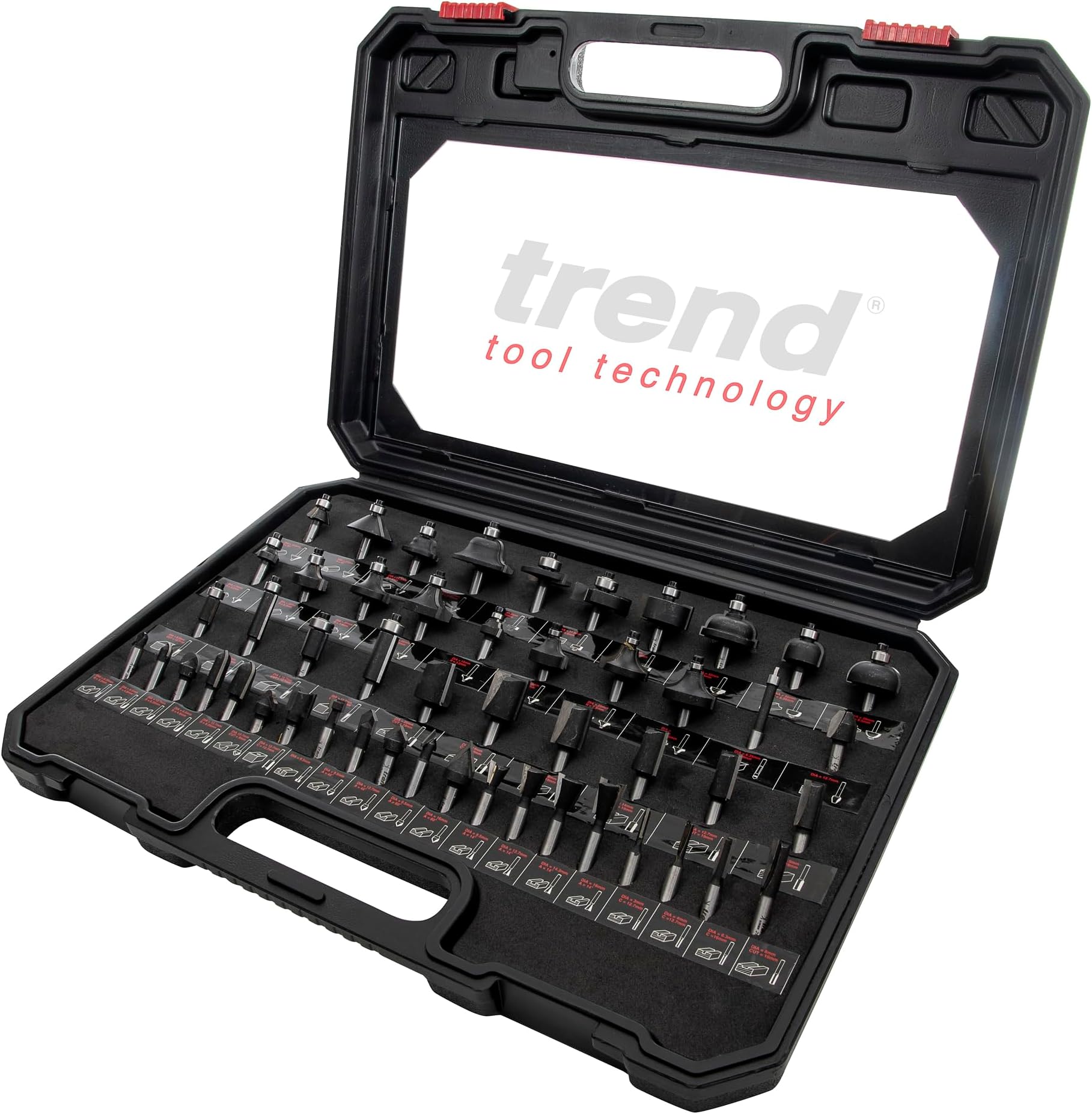 35 Piece Router Bit Starter Set, 1/2 Inch Shank, Tungsten Carbide Tipped, SET/SS35X1/2TC