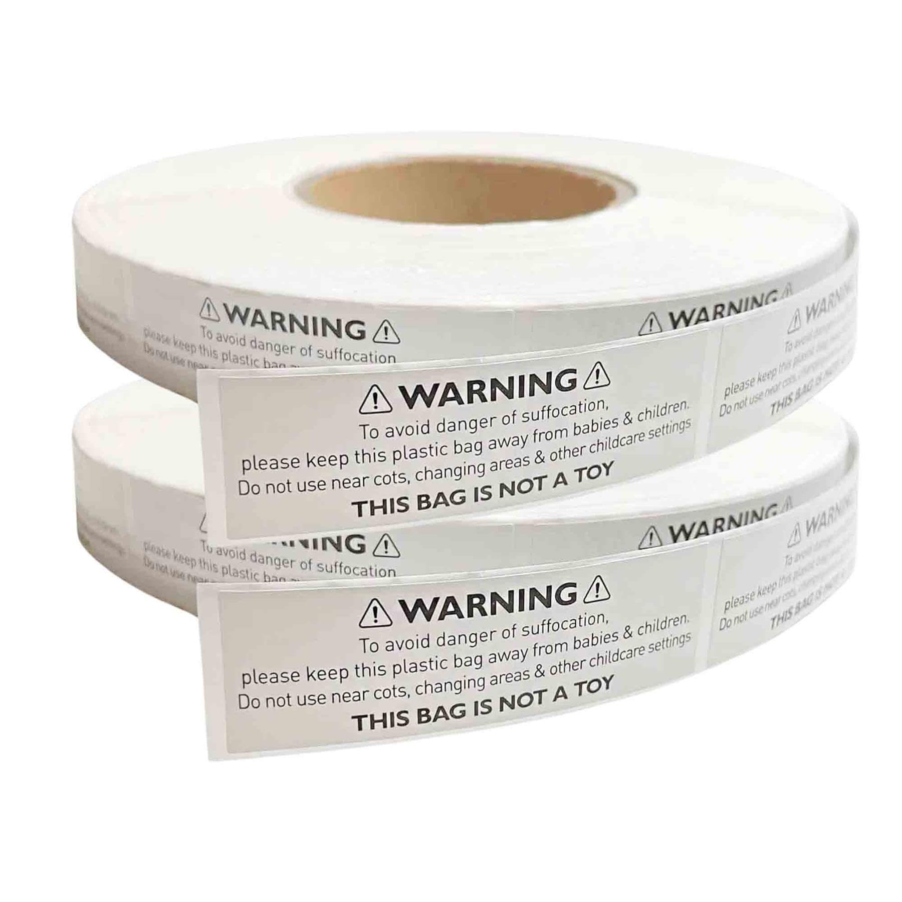 Basic Sense Safety Suffocation Warning Stickers for Plastic Polythene Bags, Ultra Strong Adhesive, 4000 Labels