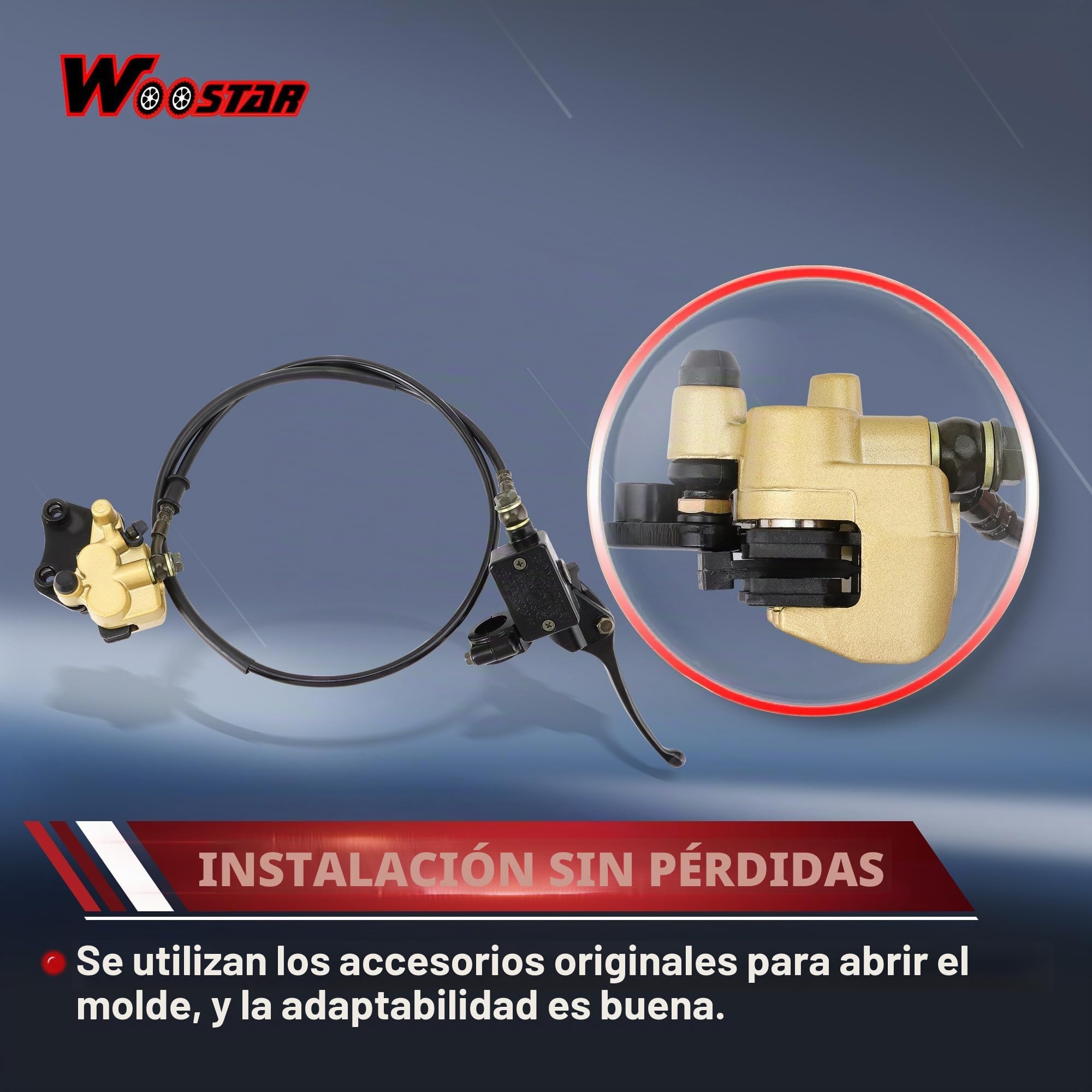 WOOSTAR Pinza Disco Freno Delantero Moto Palanca de Freno Reemplazo para China 50cc 70cc 90cc 110cc 125cc Dirt Pit Bike