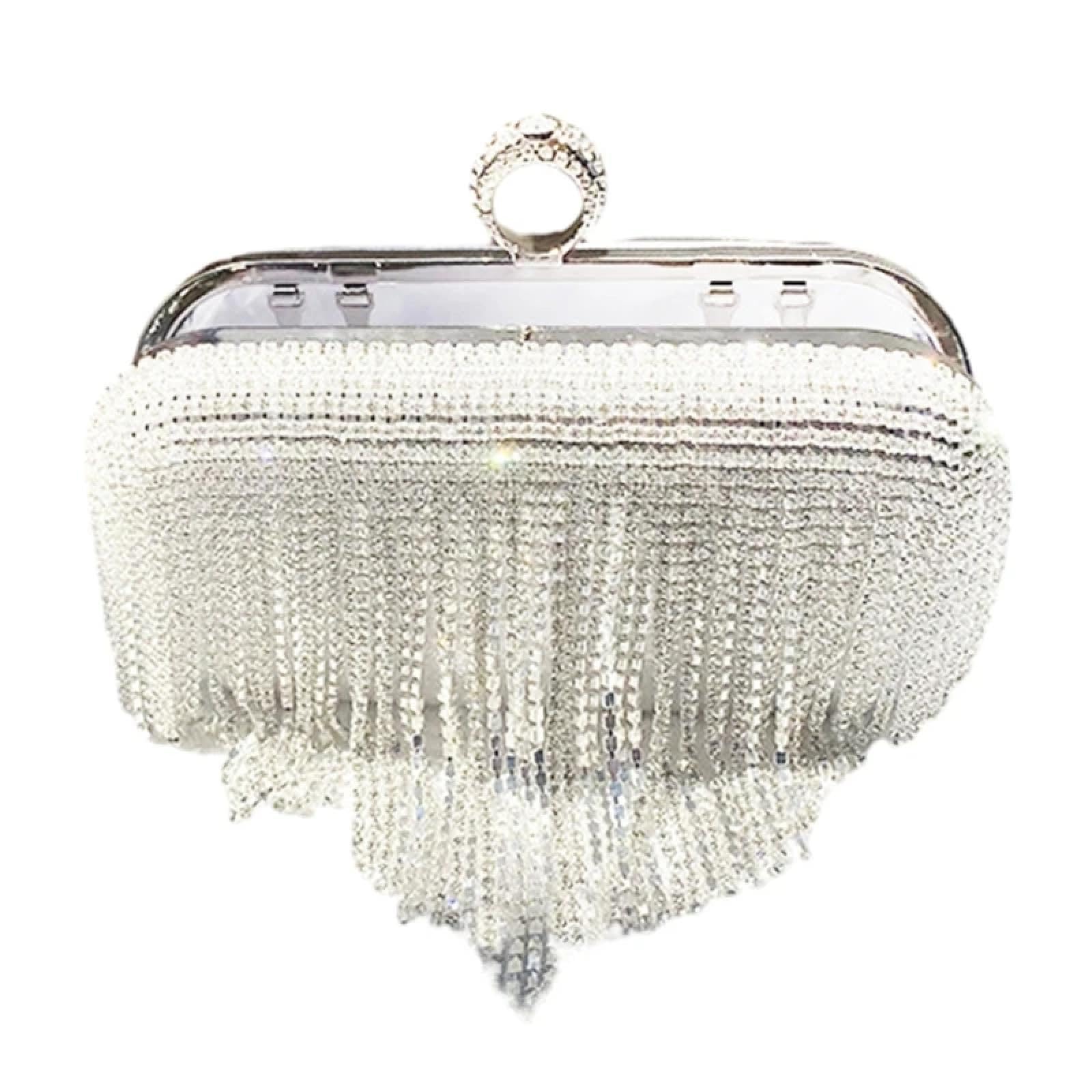 Abendtasche Damen Clutch Glitzer Strass Quaste Abend Tasche Frauen Elegante Hochzeit Clutches Bankett Party Abschluss Ball Handtasche Cocktail Cross Body Umhängetasche