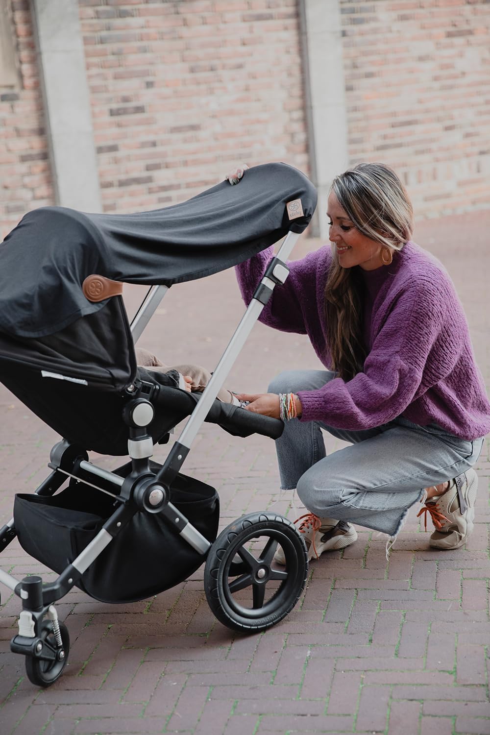 Cloby Babydecke mit UV-Schutz UPF 50+ multifunktional Sonnenschutz Kinderwagen Babyschale Midnight Black