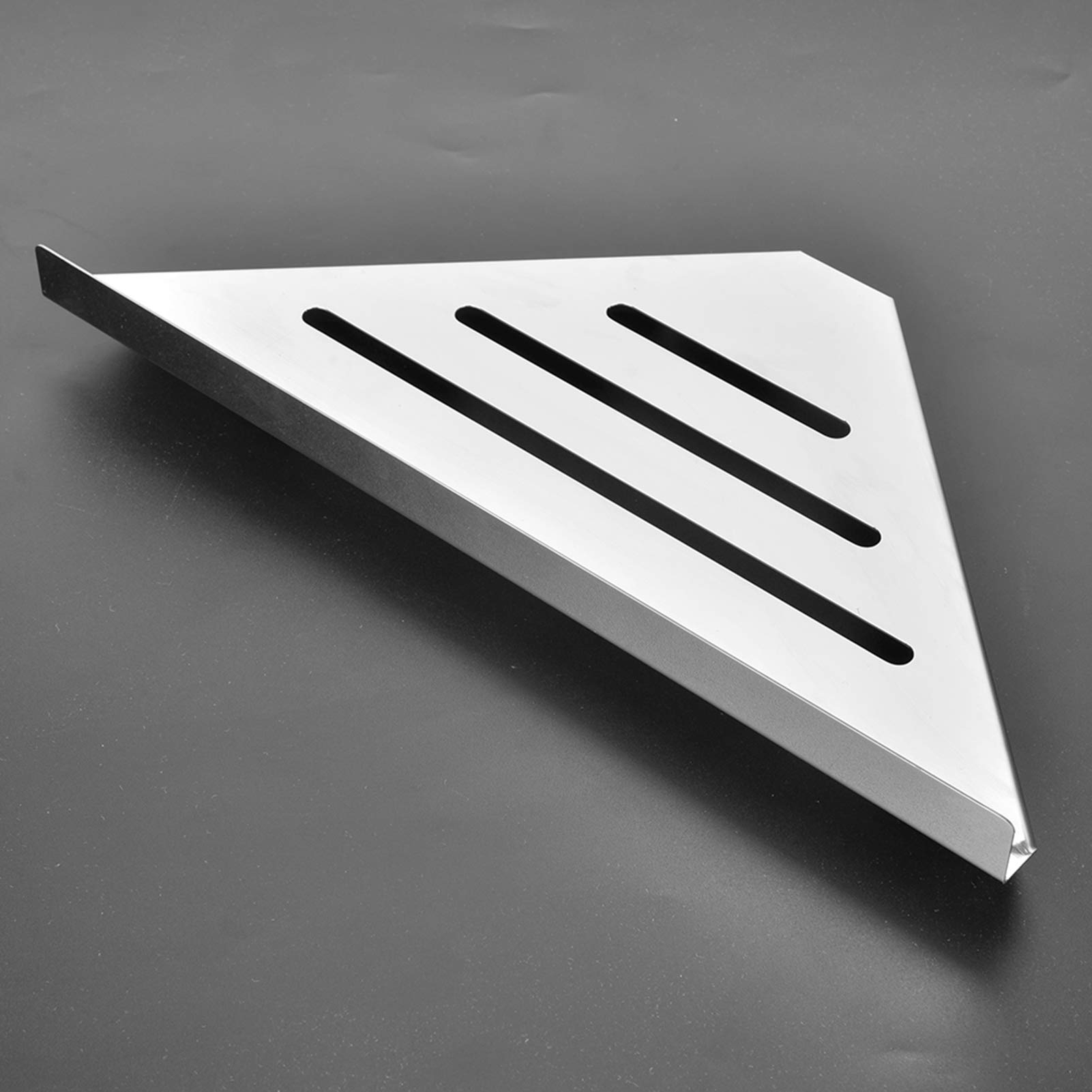Mensola angolare triangolare per doccia, in acciaio inox, organizer salvaspazio per doccia, per la casa, soluzione angolare durevole ed elegante (01)
