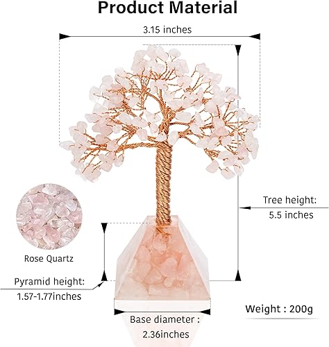 Miniatura 2 de ZenBless Árbol de cristal curativo de 7 chakras base de pirámide de cristal árbol de dinero bonsái para meditación hogar oficina escritorio sala de