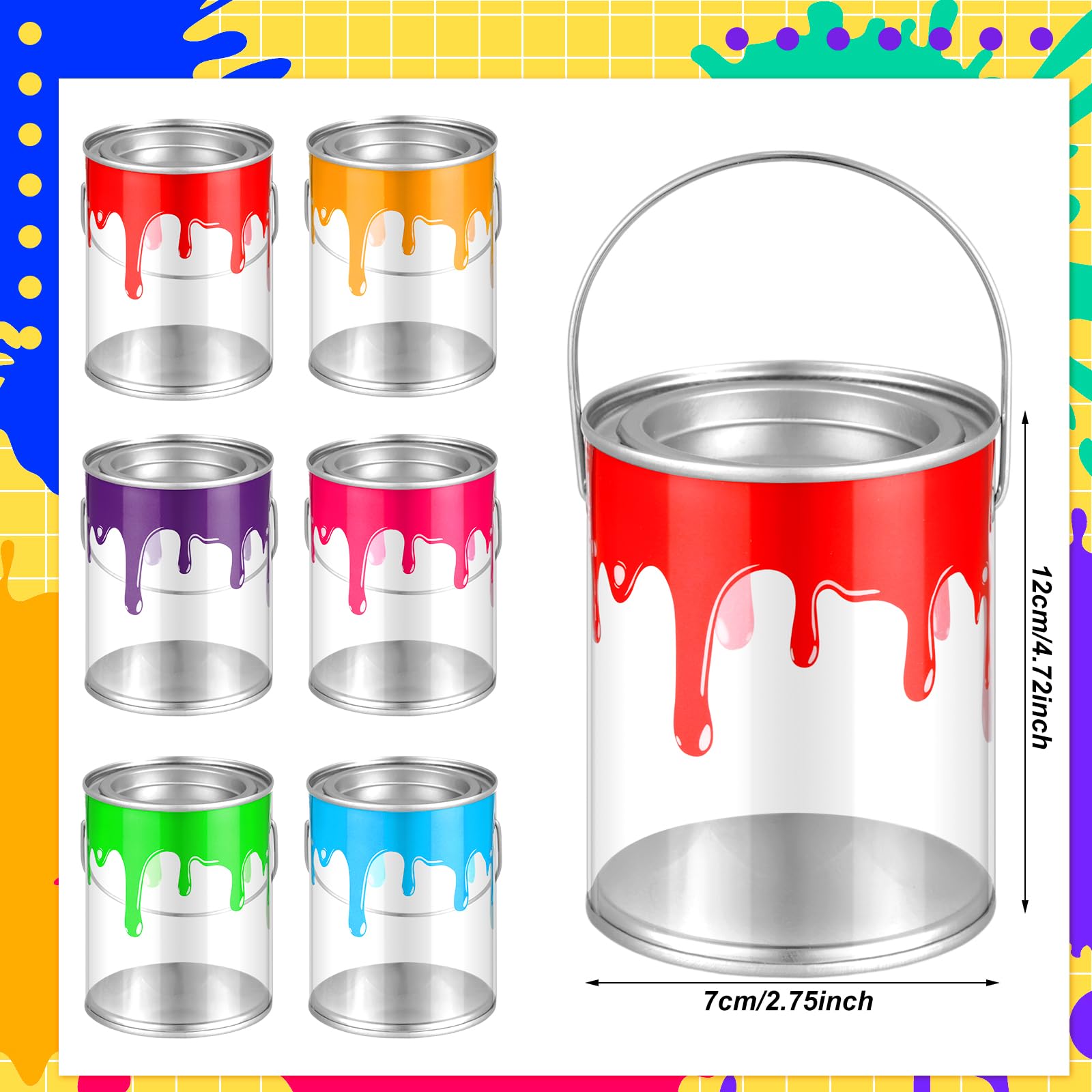 Art Paint Party Favors - 16 Empty Paint Cans -2