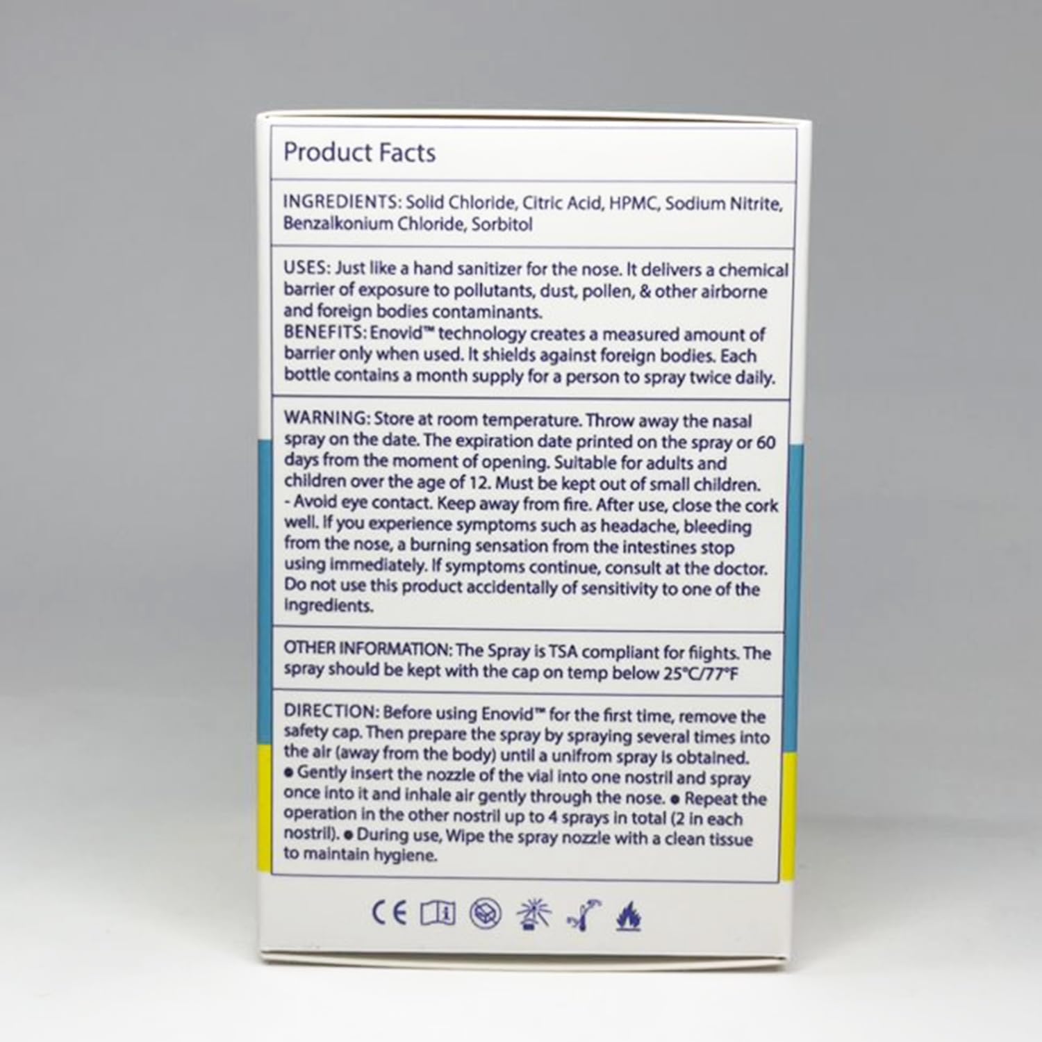 Enovid@ Daily Protection You Trust, Natural and Revolutionary Protection Nasal Spray - 0.845 fl oz, Great for Daily use Travel Size Spray, Chemical Free, Cruelty-Free - Pack of 4