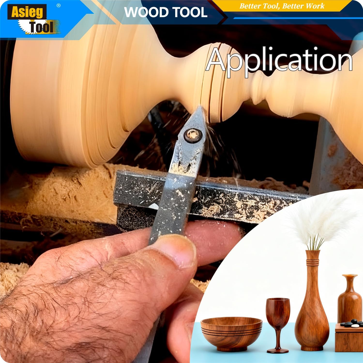 19.68Inches Wood Turning Tool Sharp Detailer Carbide Tipped Lathe Chisel Tool Bar Blades Gouge Skew Spear 35° With Diamond Carbide Insert for Wood Hobbyist or DIY or Carpenter