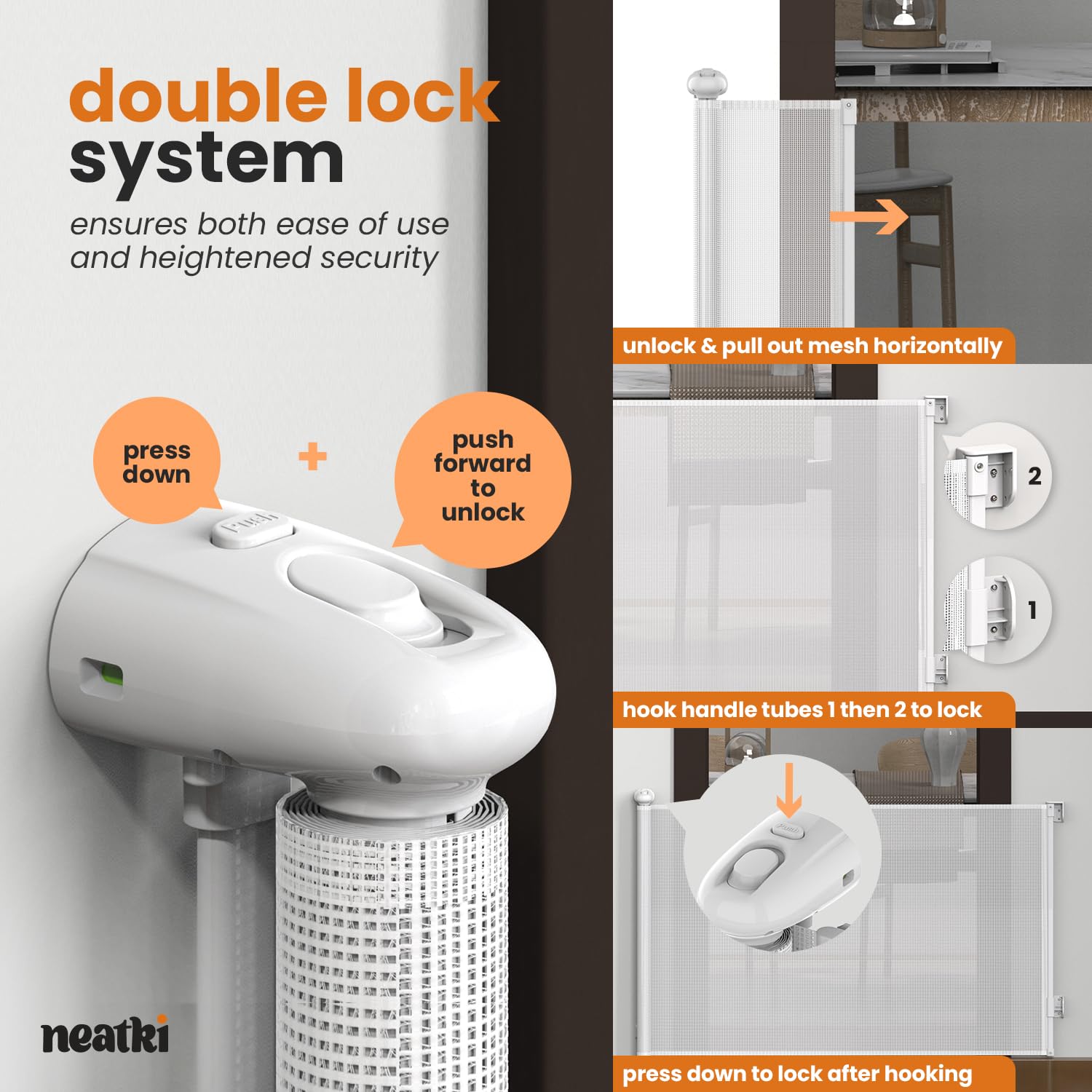 Amazon.com: Neatki 190 Inches Wide Retractable Baby Gates for
