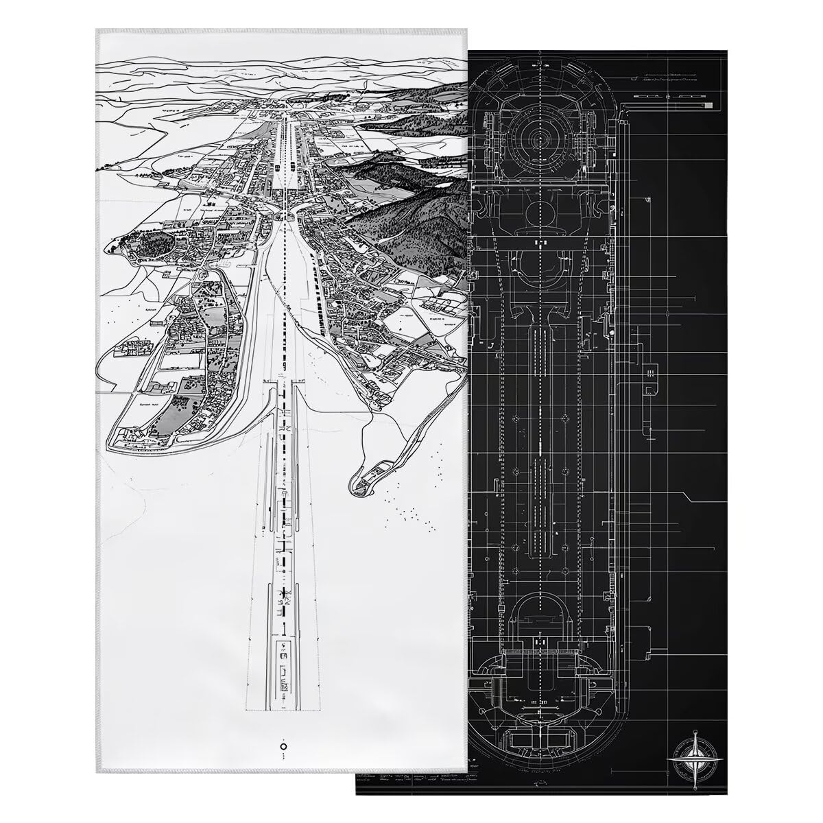 Toalla Playa 80x160 cm, Toalla Gimnasio Microfibra Secado Rapido, Juego de 2 Antiarena Toallas de Playa, Ligera Compacta Toallas Microfibra Grande para Viaje, Regalo Hombre Mujer (Paisaje) -4155