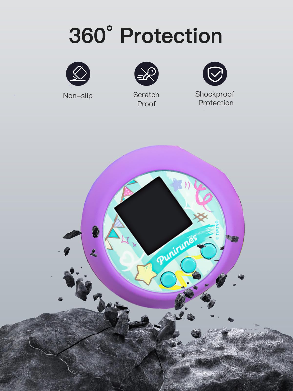 Case for Punirunes Interactive Digital Toy?Soft Skin Silicone Case ?Anti-Scratch?Full Protective Case for Punirunes Interactive Digital Toy-Purple