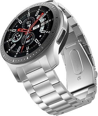 Metal Strap for Galaxy Watch 46mm Band/Gear S3 Classic/Frontier Band No Gap Quick Release Stainless Steel Watch Band Wristband for Samsung Galaxy Watch 46mm - Silver
