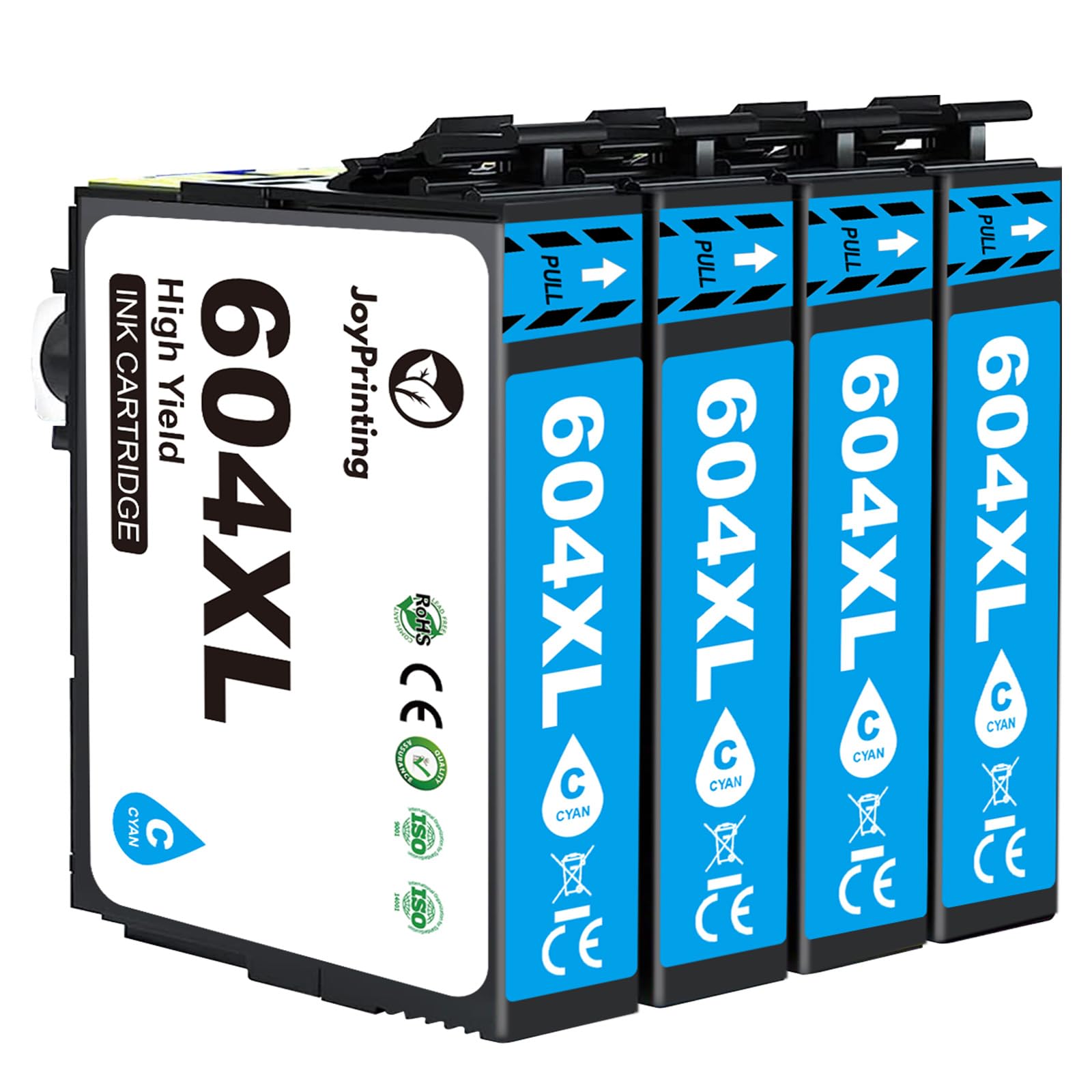 JoyPrinting604XL Ink Cartridges Multipack Compatible with 604XL Ink for Expression Home XP 2200 XP 2205 XP 3200 XP 3205 XP 4200 XP 4205 Workforce WF-2910DWF WF-2930DWF WF-2935DWF WF-2950DWF(4 Cyan)